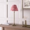 Klasyczna lampka stołowa nocna abażurowa jedwabna mosiężna minimalistyczna uniwersalna Lille 118139 ENDON